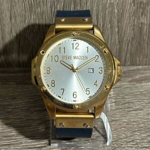 Gold Steve Madden Stainless Steel Men’s Watch With New Battery